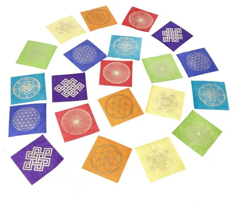 GURU SHOP Gebetsfahne aus Papier 2,50 m, Buddhistische Dekoration aus Loktapapier - Universum 11x11 cm