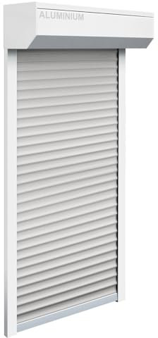Schellenberg 39065 39065-Juego Ventana, Sistema de persiana Enrollable, 95 x 120 cm, Color Blanco/Gris, 45°, Incluye rieles guía, blindaje de PVC