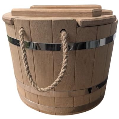 Holz Saunakübel 15 Liter Sauna Eimer Holzeimer Eiche Banya Aufgusseimer (15 Liter)