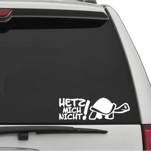 Hetz Mich Nicht Schildkröte Aufkleber – Lustiger Auto Sticker für Fenster, Seitenspiegel, Heckscheibe, Motorhaube(Weiß)