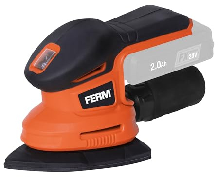 FERM Akku Detailschleifer 20V – Kabelloser Dreiecksschleifer mit 10.000 U/min, Staubabsaugung & Softgrip – für Holz, Metall & Kunststoff – kompatibel mit AX-POWER & FX-POWER – ohne Akku & Lade PSM1033