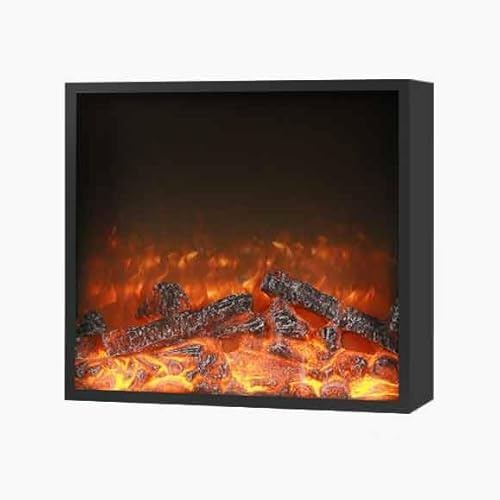 Chimeneas eléctricas insertables, empotradas y en la pared, chimenea con decoración de llamas realistas control remoto Cheminée sans conduit(Pequeño)