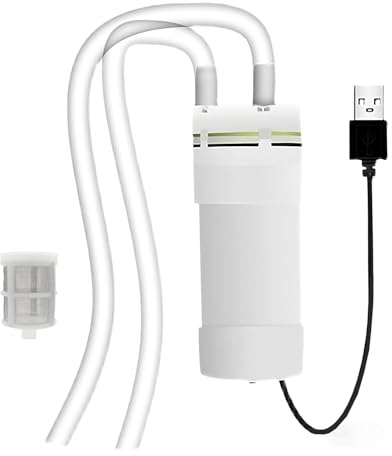 TAOZHUGONG Mini Bomba De Agua Autocebante USB De 5V, Pequeña Bomba Eléctrica Con Filtro De Acero Inoxidable, Para Acuarios, Riego Y Limpieza (3M+1M)