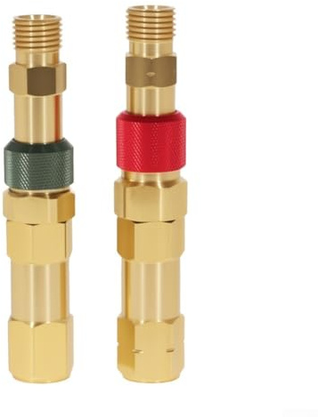 ZiStarlilife Ensemble de raccords à connexion rapide avec clapets anti-retour pour soudage au chalumeau, régulateur en laiton au kit de tuyau, double étanchéité anti-fuite, interface à code couleur