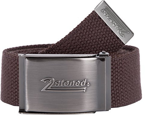 2Stoned Geldgürtel Money Belt Braun 4 cm breit Matte Schnalle Speed für Damen und Herren