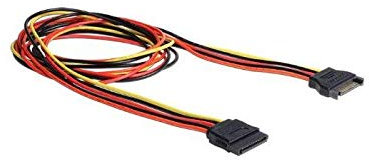 DELOCK Lot de 2 Câbles SATA 15Pin -> SATA 15Pin Mâle/Femelle 1 m