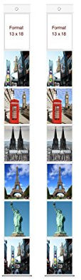 trendfinding 2 Porte-Photos muraux - Format Portrait - pour 7 Photos/Images/Cartes chacun - Format 13 x 18 cm