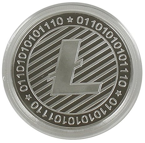 Save-Your-Bitcoins Litecoin Münze aus Metal, mit Echtsilber beschichtet Sammelmünze mit Schutzhülle