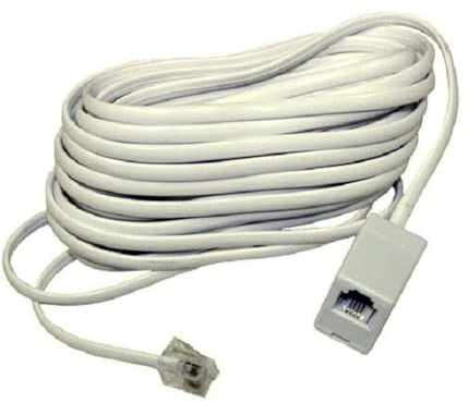 TrAdE shop Traesio- PROLUNGA Cavo Telefono 5MT Filo TELEFONICO RJ11 6p4c Maschio Femmina Modem ADSL