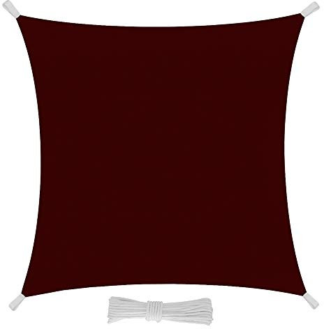 EGLEMTEK Tenda Parasole Quadrata a Vela Telo da Sole da Esterno - Protezione dai Raggi UV - Tessuto in Polietilene Resistente - Colore Amaranto (3.6x3.6 m)