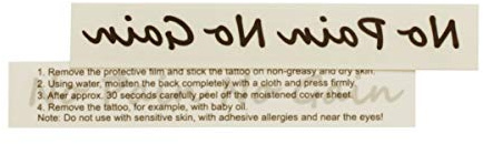 2 x No Pain No Gain - Haut Temporary Tattoo Schriftzug in schwarz (2)