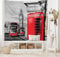 ABAKUHAUS Europa Wandteppich und Tagesdecke, London Retro Telefonzelle aus Weiches Mikrofaser Stoff Waschbar ohne Verblassen Digitaldruck, 230 x 140 cm, Grau Rot