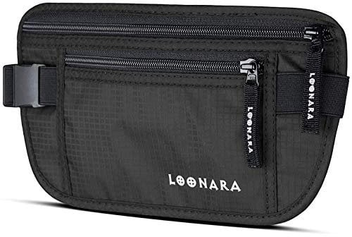 Flache Bauchtasche Diebstahlsicher mit RFID Blocker für Dein Reise-Zubehör - Geldgürtel (Money Belt) als Reise Sicherheitstasche - Diebstahlsichere Tasche, Reise Bauchtasche, Bauchtasche Damen klein