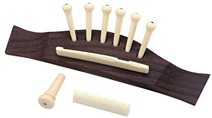 Alnicov Northwest Guitars Gitarren-Steg mit Teilen aus Kunststoff, Palisanderholz, 1 Set