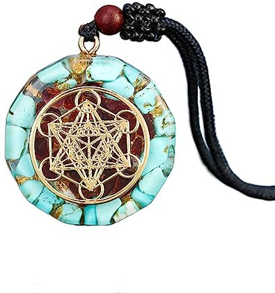Playstala Anhänger Halskette Heilige Geometrie Chakra Energy Halskette Meditation Schmuck Würfel Amulett