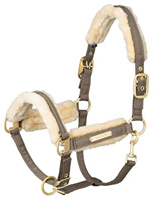 Eskadron Halfter Glossy DOUBLEPIN FAUXFUR Plaza Taupe Heritage 21/22, Größe:V