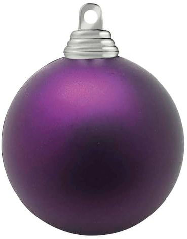 Deco Woerner Pflaume, Matte Weihnachtskugel aus schwer entflammbarem Kunststoff, 20 cm Ø - per Stück