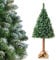 KADAX künstlicher Weihnachtsbaum auf einem Stamm 180 cm, Kiefer Tannenbaum Ø ca. 80 cm mit schneebedeckten Spitzen, 25 Zweigen und 9 Baumkronen, Christbaum aus PVC mit Ständer (Diamantträume 180cm)
