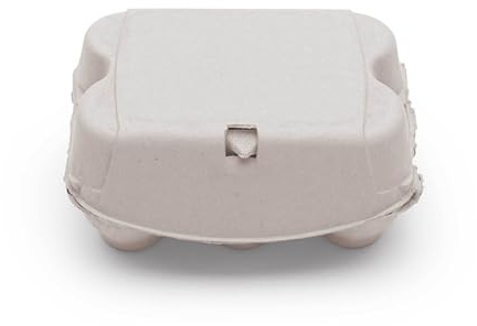 eivolution ComPac 6er Eierkarton für Hühnereier in den Größen S, M & L | Biologisch Abbaubar | Eierschachtel Made in Germany | Naturweiß | 30 Stück