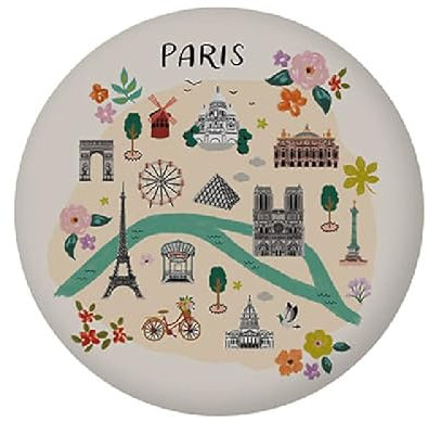 Magnet, rund, Paris Eiffelturm, Motiv Paris je t'adore, Maße: 5,5 cm