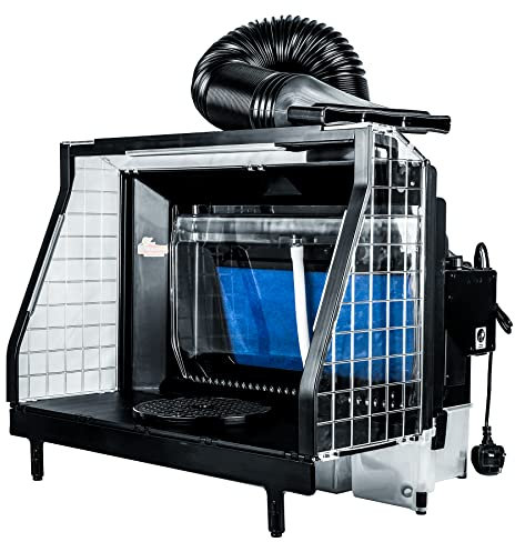 BARTSHARP Airbrush -Large Airbrush Spray Booth – Airbrush Spray Booth with Water Curtain Waterfall | Triple Fan Motors 11m³ Air Flow P/M | LED Lights
