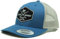 SURF MONKEY Trucker-Kappe 6P, gebogenes Visier, verstellbare Snapback-Kappe, niedriges Profil, blau/weiß, One size