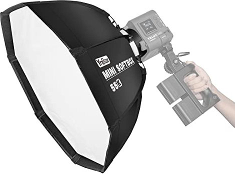 softbox HUIOP 55K 55cm/22in Octagon Fotogra Softbox con Supporto Bowens Diffusore Rimovibile Borsa da Trasporto per YNLUX100/ YNLUX100 Pro Luce Video