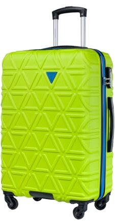 PUCCINI Koffer California Hartschalenkoffer Handgepäck Trolley Leicht Reisekoffer mit 4 Rollen M-L-XL (Limettengrün, M)