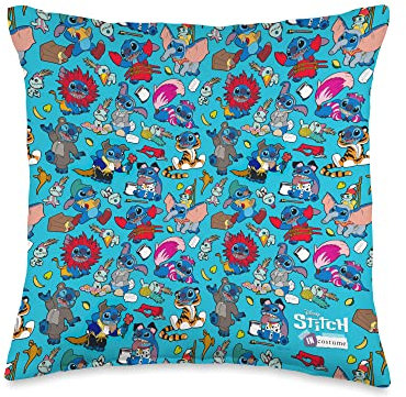 Disney 100 Stitch in Costume Characters and Scrump Throw Pillow, 16 x 16 cm, mehrfarbig