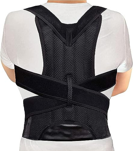 SUAVER Rücken Geradehalter Haltungskorrektur Damen Herren,Rückenstütze Haltungsgurt Verstellbare Rückengurt für eine aufrechte Körperhaltung,Schulter Rückenschmerzen Linderung (XL, Schwarz)