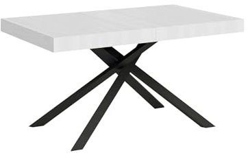CasaArredoStudio Karida 120 länglich 232 weiß Esche Tisch, Melamin Eisen, Allungabile