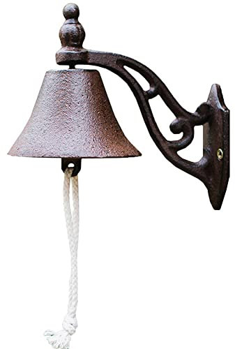 VIGANI Vintage Door Bell,Manual Doorbell， Retro Doorbell Wall Bell ​Hanging Garden Bell Front Door Bell for Garden Home Wall Decoration Garden Gate Farmhouse Outdoor Decoration