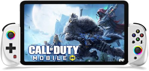Megadream Gamecontroller für iOS/Android, iPad Pro 13 Zoll, Telefon Tablet, Wireless Bluetooth Gamepad für PC, Switch, Xbox, PS4 (schwarz) (weiß, D8)