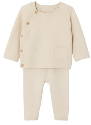 Vertbaudet Baby Strick-Set: Pullover & Leggings beige 68