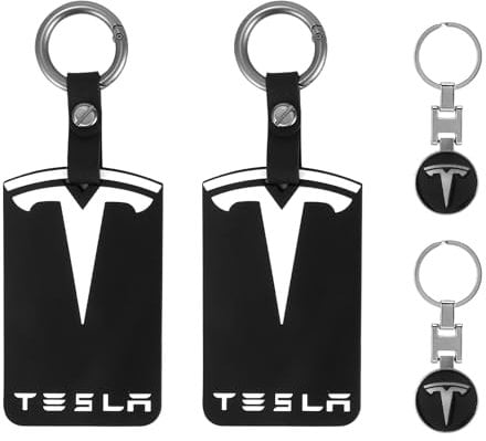 PZJFH 2PCS Card Key Holder For Tesla Model Y, Silicone Card Key Protector Cover with 2PCS Key Chains, Car Key Card Protective Case for Tesla Model 3 Model Y Accessories