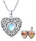 MEDWISE Medaillon Keltisches Halskette 925 Sterling Silber Herz Mondstein Kette Anhänger Foto Medaillon Amulett Medallion mit Foto Mondstein Schmuck für Damen Geschenke