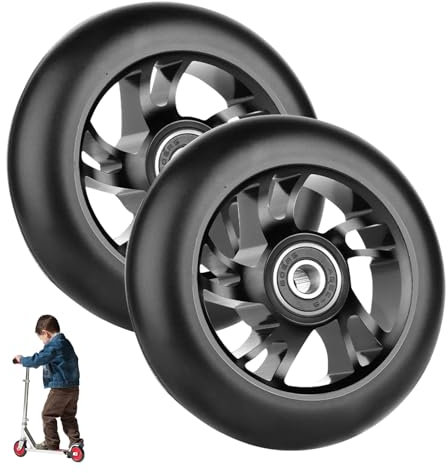 Stunt Scooter Rollen, 2 Stück Scooter Ersatzräder, Stunt Scooter Räder mit ABEC-9 Aluminium Kugellager, Scooter Rollen Räder, Rollerräder für allerlei Stuntscooter und Kickscooter (black-100mm)