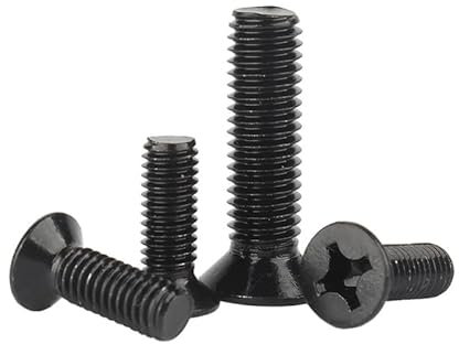ORANXIN M3 x 4mm 50 Pcs Croce Bulloni a testa piatta Acciaio inossidabile 304 Nero Zinco Bulloni a testa svasata Viti Machine Metrico Elementi di fissaggio