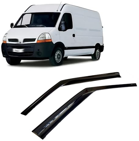 Rumplex Windabweiser Luftabweiser Regenabweiser Seitenfensterabweiser Kompatibel mit Renault Master 1998-2009 Autofenster Regenschutz Regenabweiser Anklebbare Deflektoren 2 Stück Externe Passform