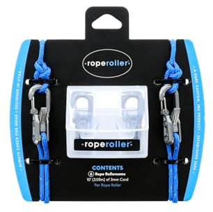 Roperoller - Cord and Rope Tightening and Cinching Tool with Rollercam Technology - Easy Secure Tie Down for Outdoor, Camping, and Boating Guy Lines - 6-Pack Includes Accessory Cord and Carry Case