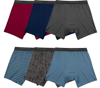 Fruit of the Loom Men's Standard Micro Stretch Boxer Briefs, Designed to Move with You, Lightweight & Moisture Wicking, 6 Pack-Assorted Colors
