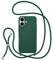 ZTOFERA Crossbody Lanyard Case for iPhone 16, Liquid Silicone Protective Phone Case with Strap Adjustable Neck Cord Necklace Soft Cover for iPhone 16, Dark Green