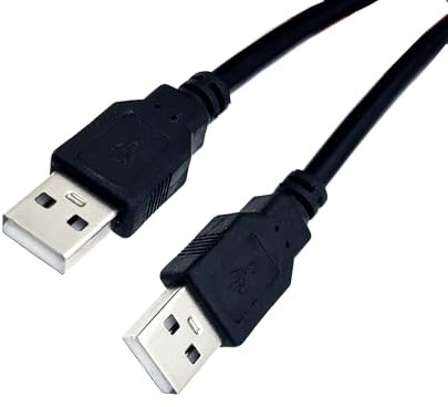 JZK 1.3M Câble d'extension USB 2.0 mâle vers mâle Cordon de transfert de données Rallonge USB A vers USB A, noir