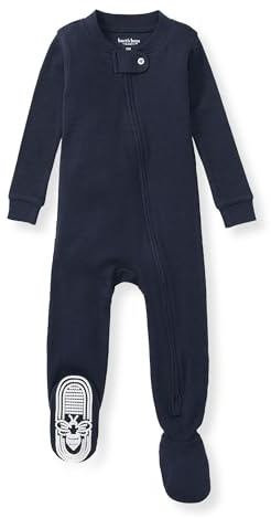 Burt's Bees Baby Baby Boys Pajamas, One-Piece Footed Sleeper PJs, Non-Slip Snug Fit for Infants 12, 18, and 24 Months