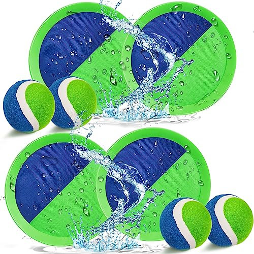 Jalunth Klettballspiel Klettball Strandspielzeug Strandspiele Wurfspiel Kinder Erwachsene Garten Outdoor Draußen Strand Wasserdicht Spielzeug Spiele 3 4 5 6 7 8 9 Jahre Mädchen Junge Ostern Geschenke
