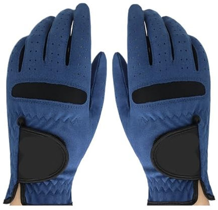 LFFAVHFK Golfhandschuhe 2 Paar Männer Frau Golf Handschuhe Stoff Handschuh Links Rechts Hand for Golfer Atmungsaktive Sport Handschuh Fahrer Handschuhe(Dark Blue,Size 17)