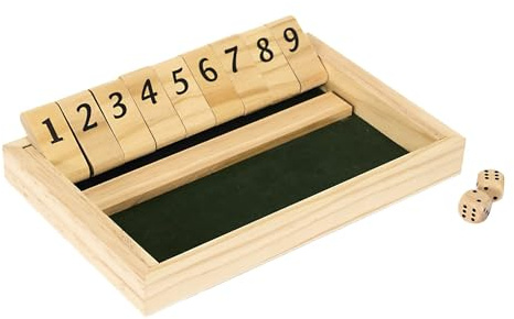 MISTER GADGET Flaschenöffner Ring-Design Edelstahl | Karton und Holz, „Shut the Box“-Spiel, 21 x 14 cm, unterhaltsam, familienfreundlich, schwarz und natur
