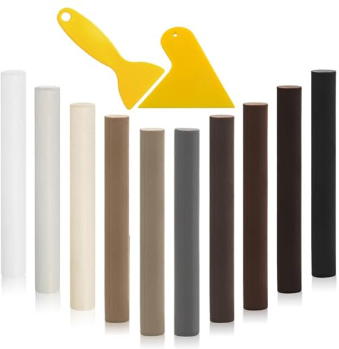 8 PCS Wax Filler Wood Repair Sticks, with 2 Scraper, Laminate Floor Repair Kit, Wood Scratch Repair Furniture Repair Kit, Multi-Surface, for Flooring Filler
