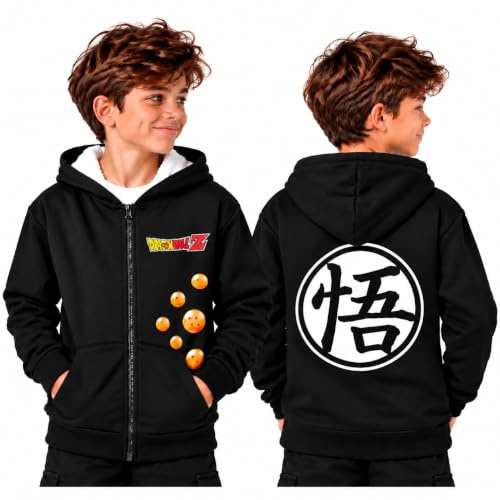 Dragon Ball Z Hoodie Für Kinder Jungen 9–16 Jahre, Sherpa Fleecejacke Mit Kapuze Und Taschen, Anime Boys Kleidung Geschenkidee