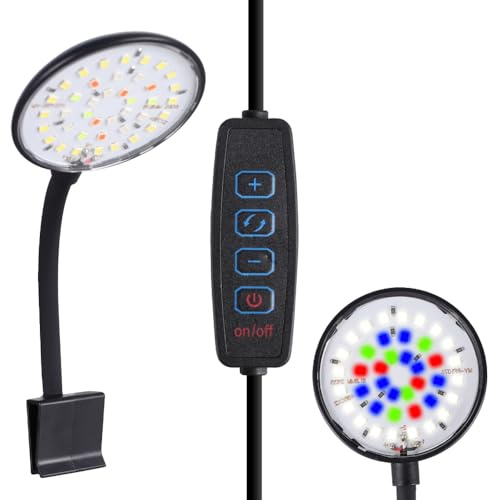 Aquarium Clip Licht, 7W USB Mini Vollspektrum LED Beleuchtung für Aquarien, Clip-on Aquarium Lampe mit 3 Beleuchtungsmodi für Aquarien mit weniger als 5 Gallonen